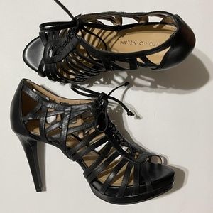 Antonio Melani Black Strappy Heels